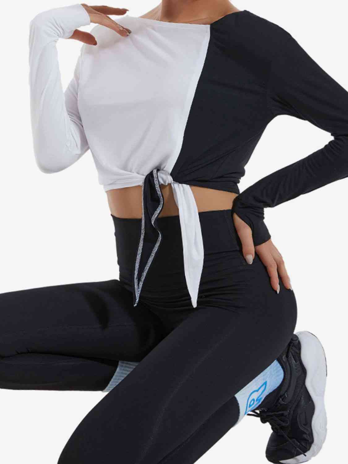 Contrast Slit Sports Top