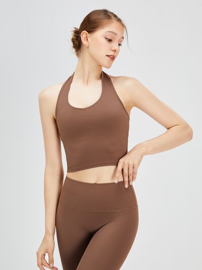 Backless Halter Neck Active Tank